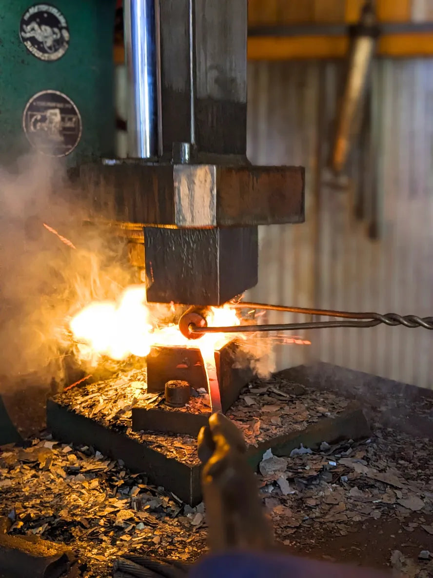 Ho Mi Hand Plow, right or left handed Homestead Iron Power hammer and roller