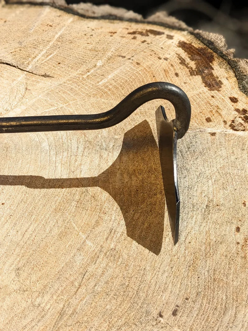 Batwing Hoe, Cotton Hoe, Long Handle Tool Hand Forged by Homestead Iron shot of head only.