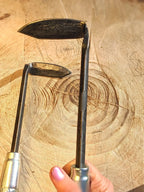 Cape Cod Weeder, right or left handed by Homestead Iron on wooden background. 