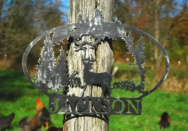 Custom Steel deer sign Homestead Iron 2