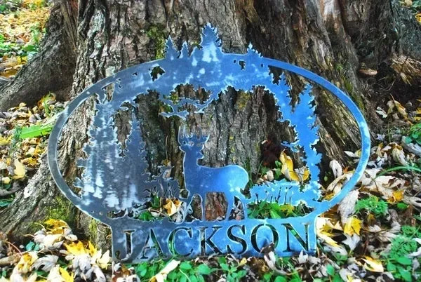 Custom Steel deer sign Homestead Iron 3
