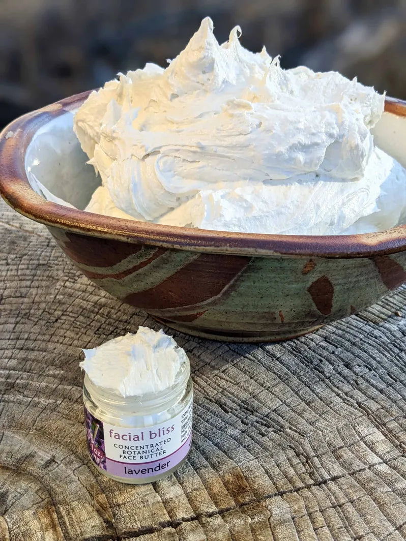 Facial Bliss, Lavender ~ All natural face butter Missouri Herbs big bowl of whipped butter. 