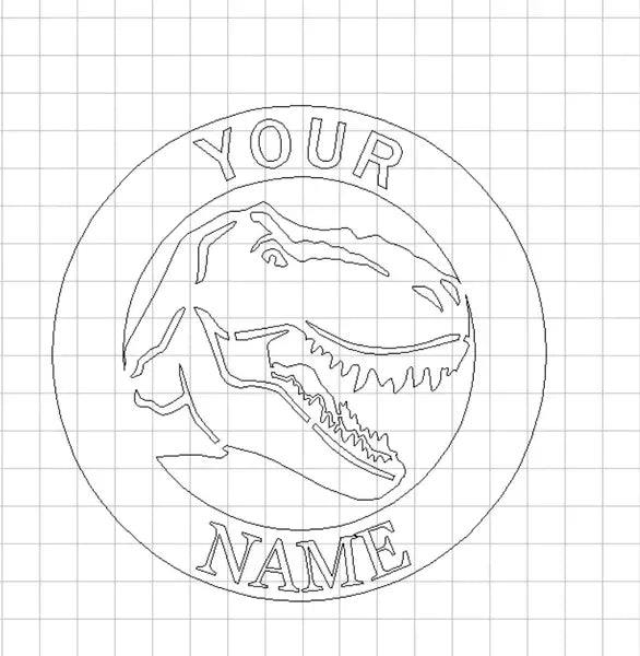 custom steel sign t rex