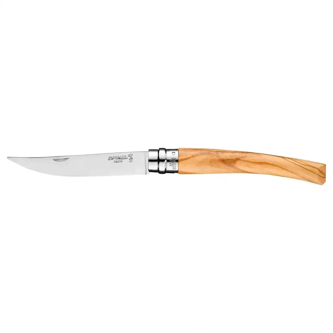 Opinel #10 Effilé Stainless Steel fillet Slim Folding Knife on Homestead Iron site with white background. 