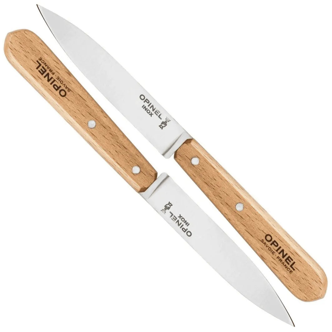 Opinel #112 Paring Knife stainless steel blade at Homestead Iron site on white background. 