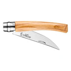 Opinel #8 folding fillet knife partially folded. Displayed on Homestead Iron site. 