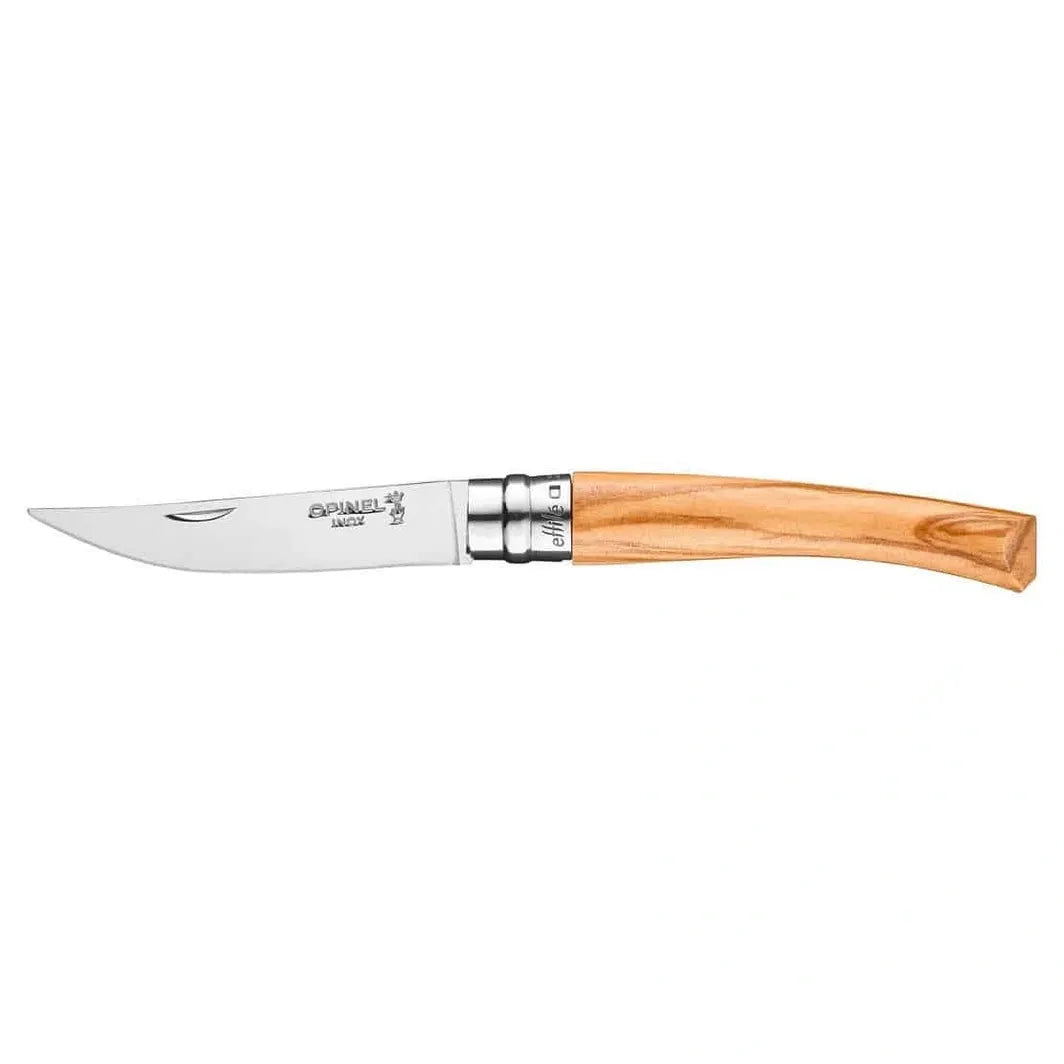 Opinel #8 folding Fillet knife on white background on Homestead Iron site. 
