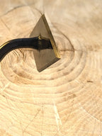 Scuffle Weeder, Hand Forged Garden Tool, Long Handle Homestead Iron focus on side profile tool head. 
