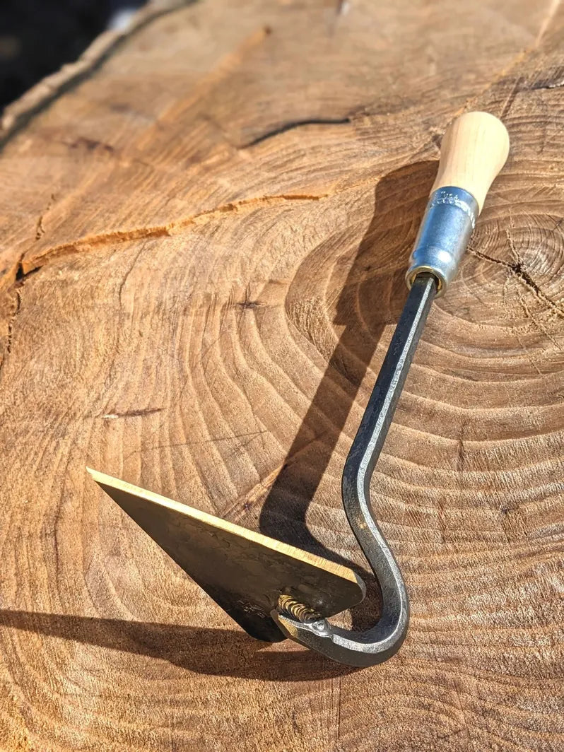 V-Hoe (Warren Hoe, Aggressive Hoe) Hand Forged Garden Tool Homestead Iron tool head sharp facing up. 