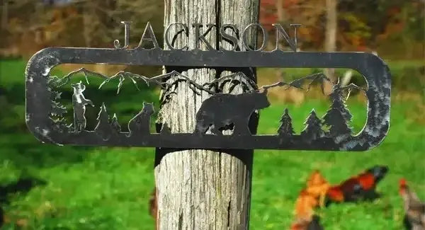 custom steel sign Bear Homestead Iron