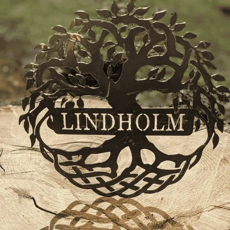 custom steel sign celtic tree Homestead Iron